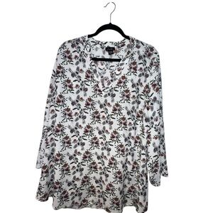 Justify White and Red Floral Blouse